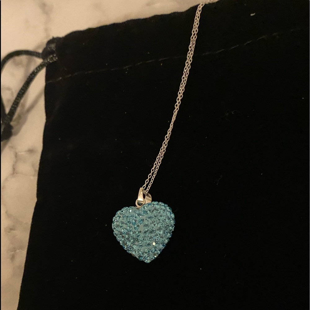Blue bubble heart swarovski crystal necklace NWT - Picture 7 of 7